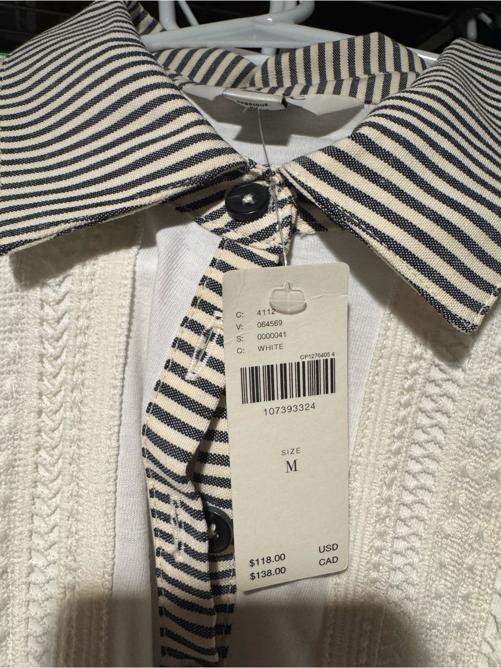 Maeve 100% Cotton Lace Placket Blouse - M - Bright White - Picture 3 of 3